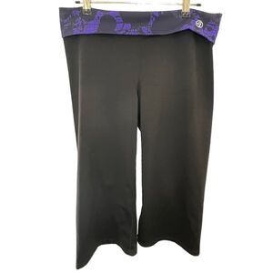 Zumba Cropped Athletic Pants With Fold Over Waist